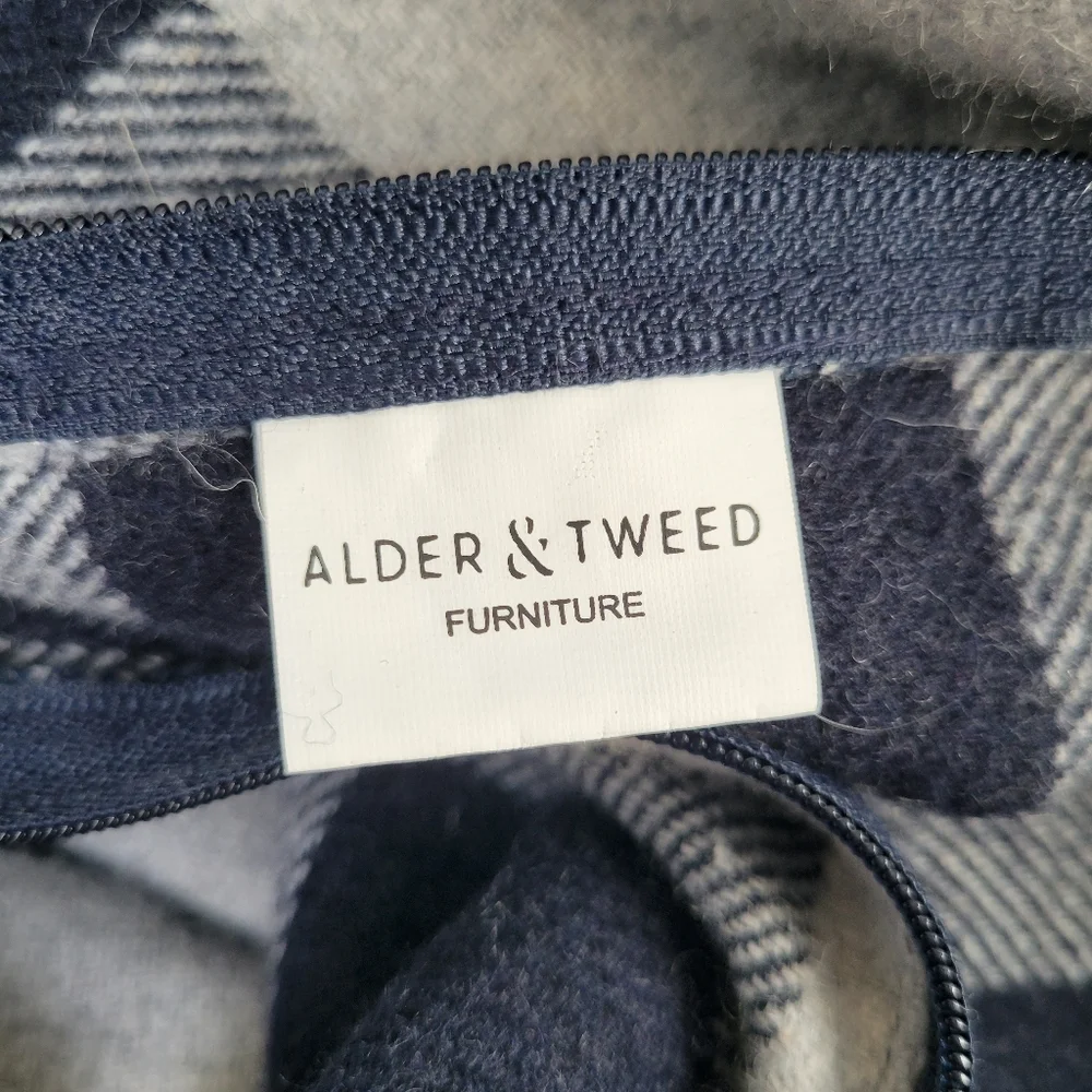 2 Alder &‎ Tweed Wool Buffalo Check Pillow Covers Blue Gray 22